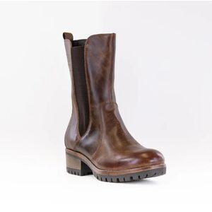 Salvia Women's Size 9.5 Claire Cowhide Leather Mid Calf Boots Side Zip Chelsea